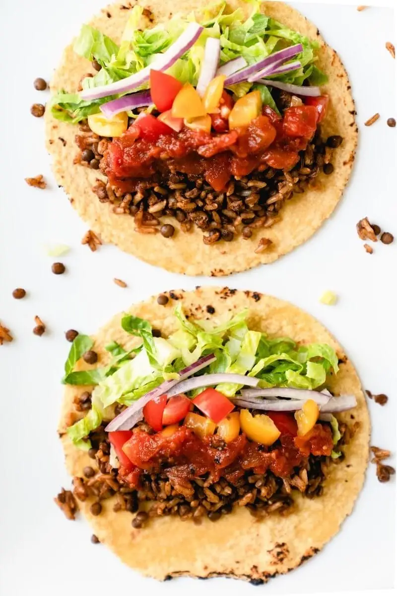 Vegan Instant Pot Tacos with Smoky Lentils and Rice