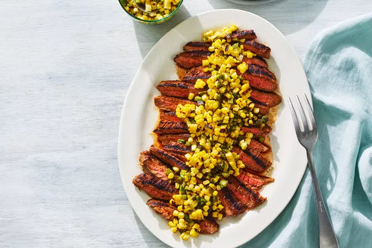 Spice-Rubbed Flank Steak With Corn-Chile Relish