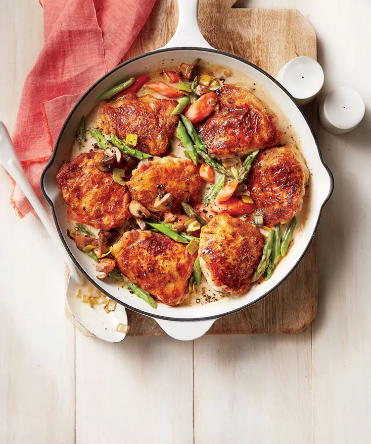 Chicken Fricassee with Spring Vegetables Recipe